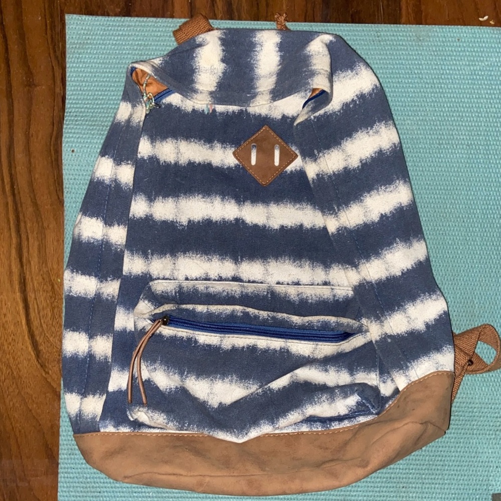 Mossimo Supply Co. Blue Tie-Dye Striped Backpack
